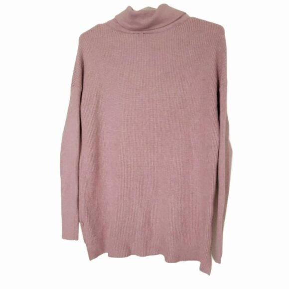 Cyrus turtle neck OVERSISE blush pink sweater, long sleeve, rib knit - Picture 2 of 6